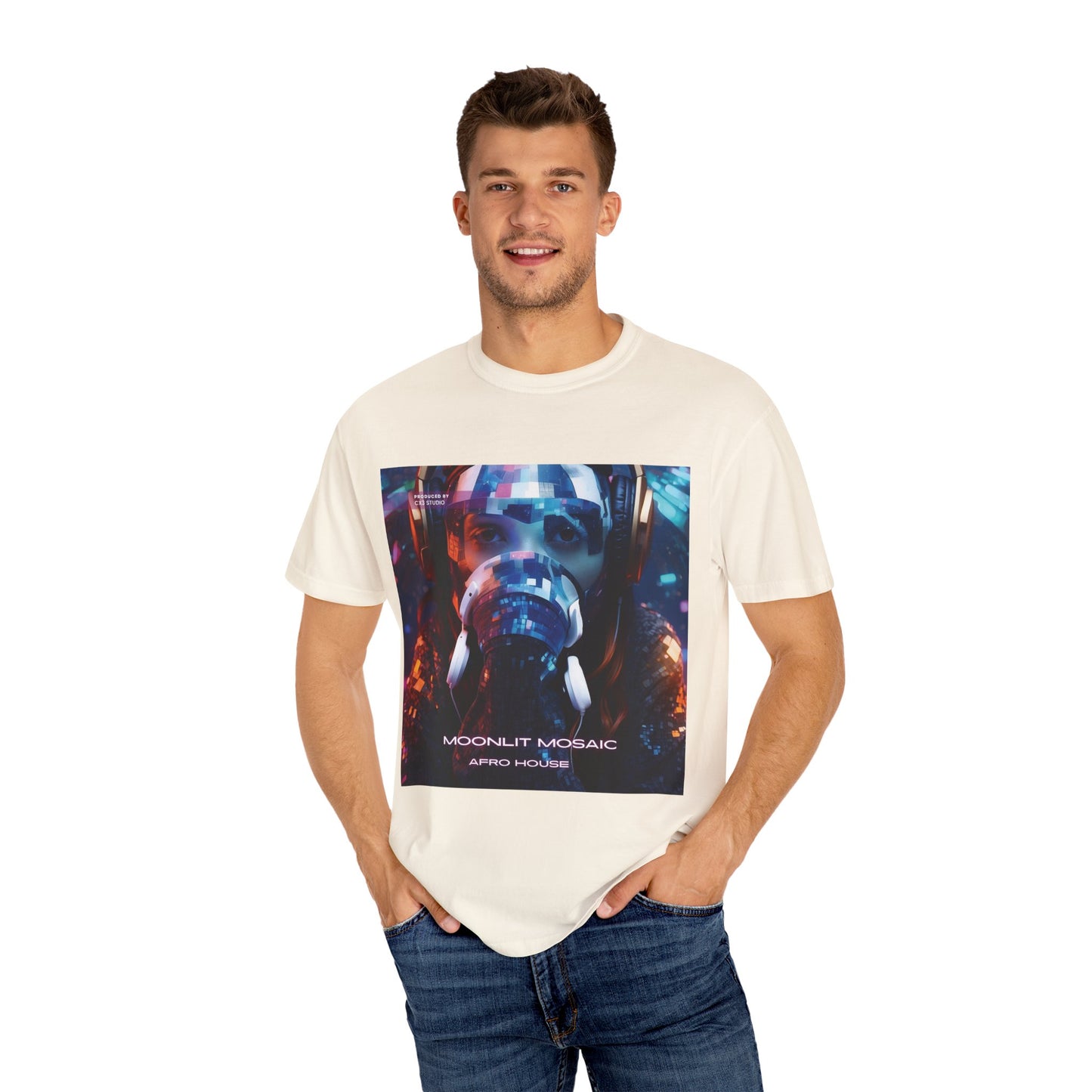 Moonlit Mosaic Unisex T-shirt by Cx3 Studio