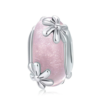 Silver Flower Murano Beads Charm - Charmadise