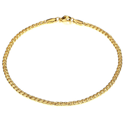 Stainless Steel Link Chain Anklet (Gold Plated)