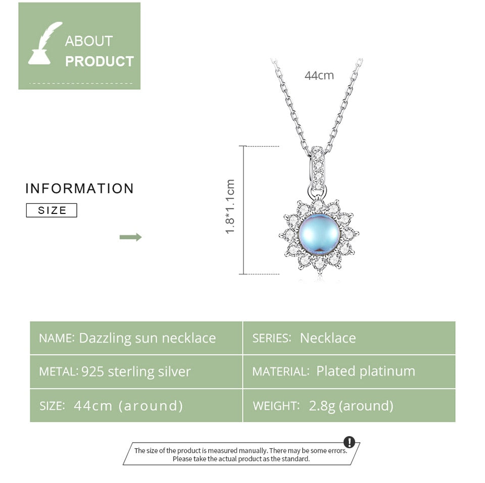 Dazzling Sunflower Moonstone Zircon Necklace - Charmadise