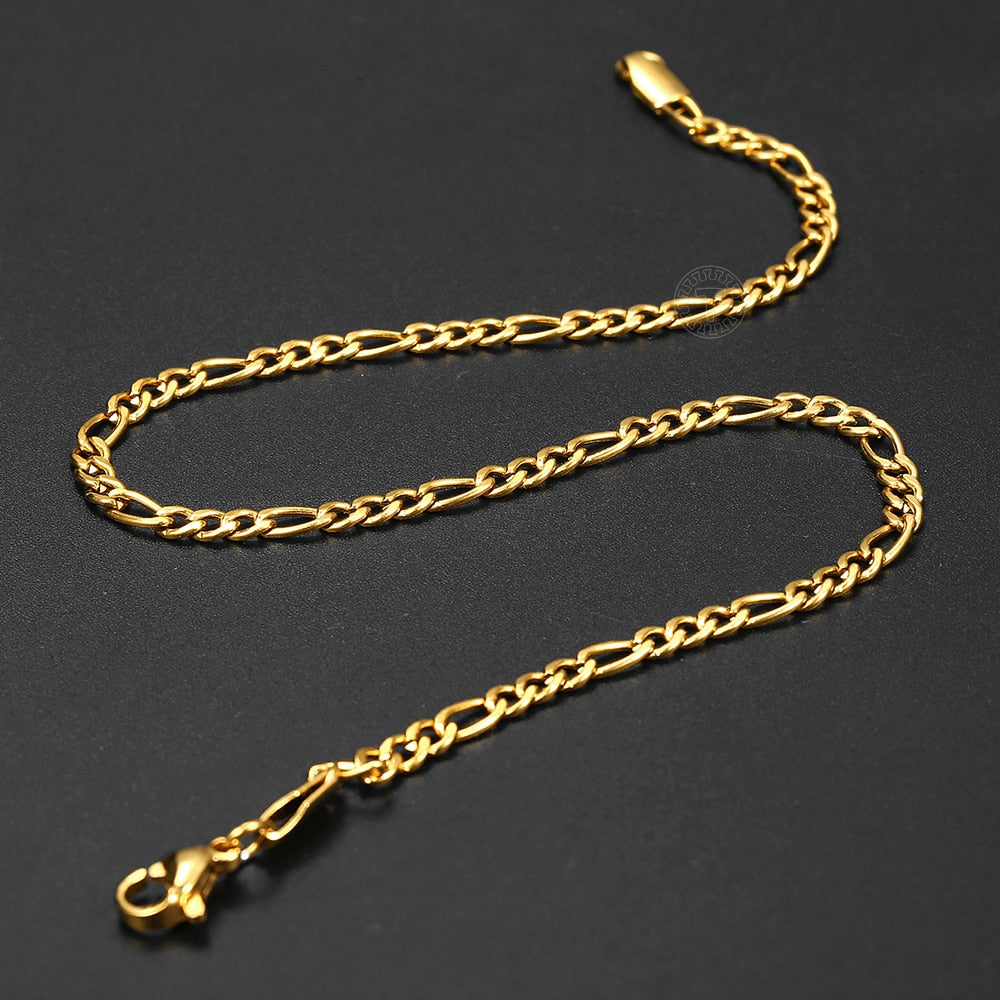 Stainless Steel Link Chain Anklet (Gold Plated)