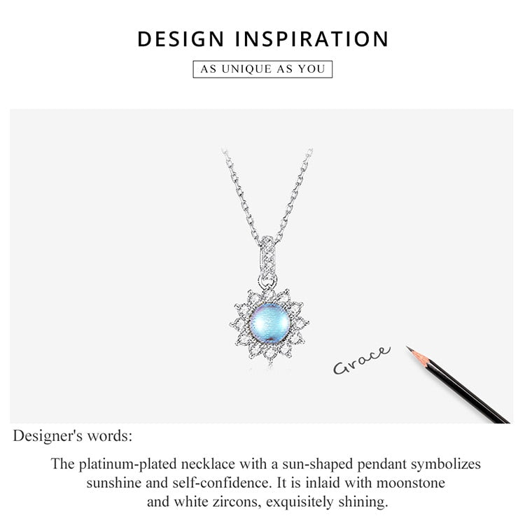 Dazzling Sunflower Moonstone Zircon Necklace - Charmadise