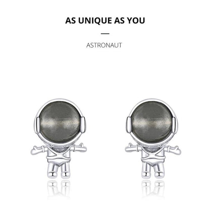 Moonstone Astronaut Stud Earrings - Charmadise