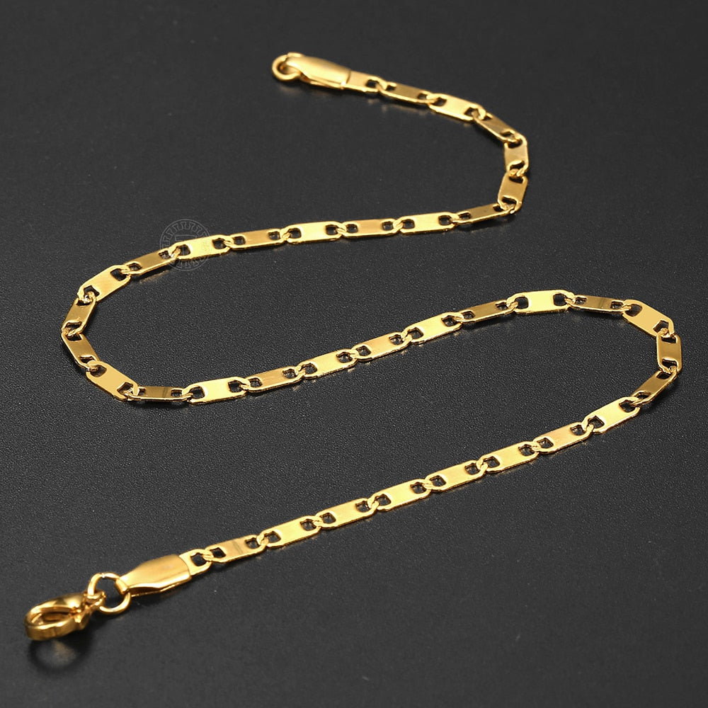 Stainless Steel Link Chain Anklet (Gold Plated)