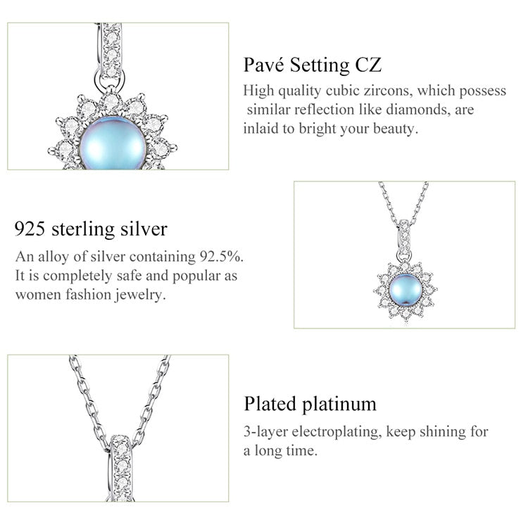 Dazzling Sunflower Moonstone Zircon Necklace - Charmadise