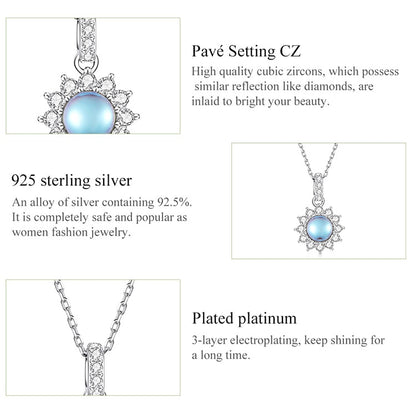 Dazzling Sunflower Moonstone Zircon Necklace - Charmadise