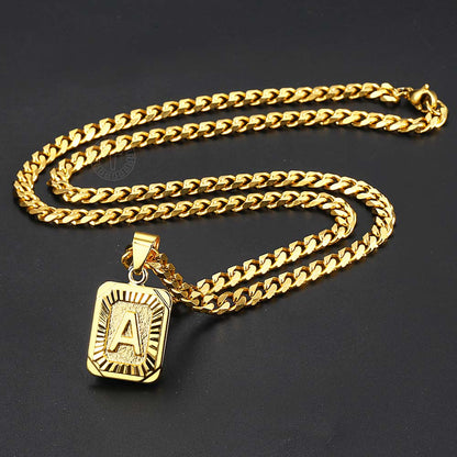 26 Letters Initial Pendant Gold Color Necklace