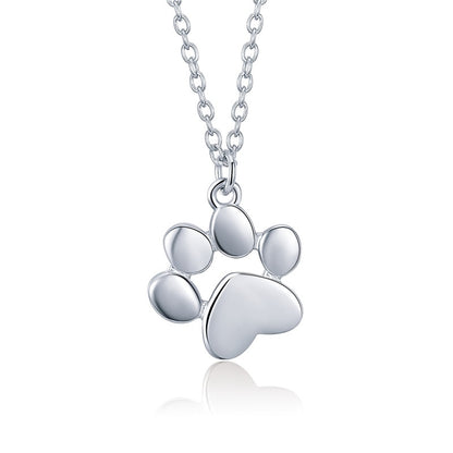 Pet's Paw Pendant with Necklace (Silver | Rose Gold) - Charmadise