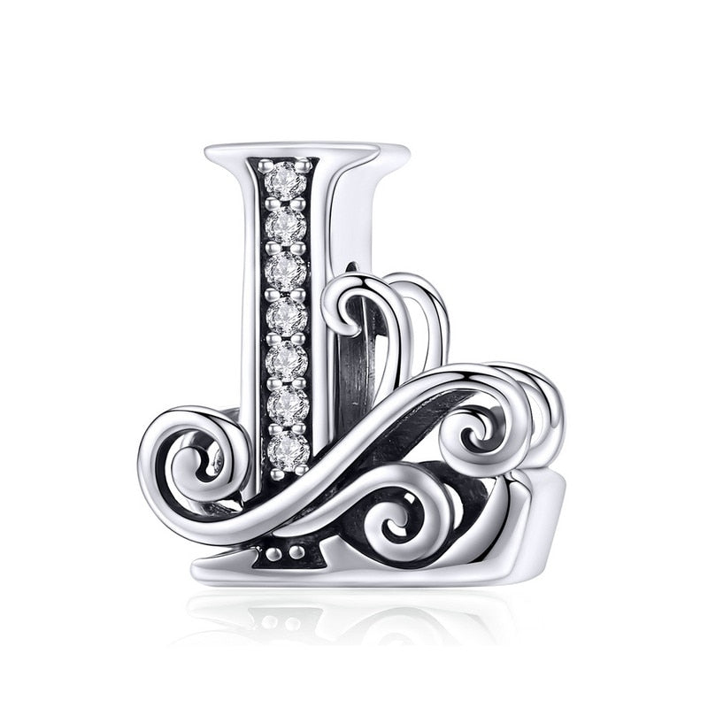 Sterling Silver Letter Vintage A to Z 26 Letter Charms - Charmadise