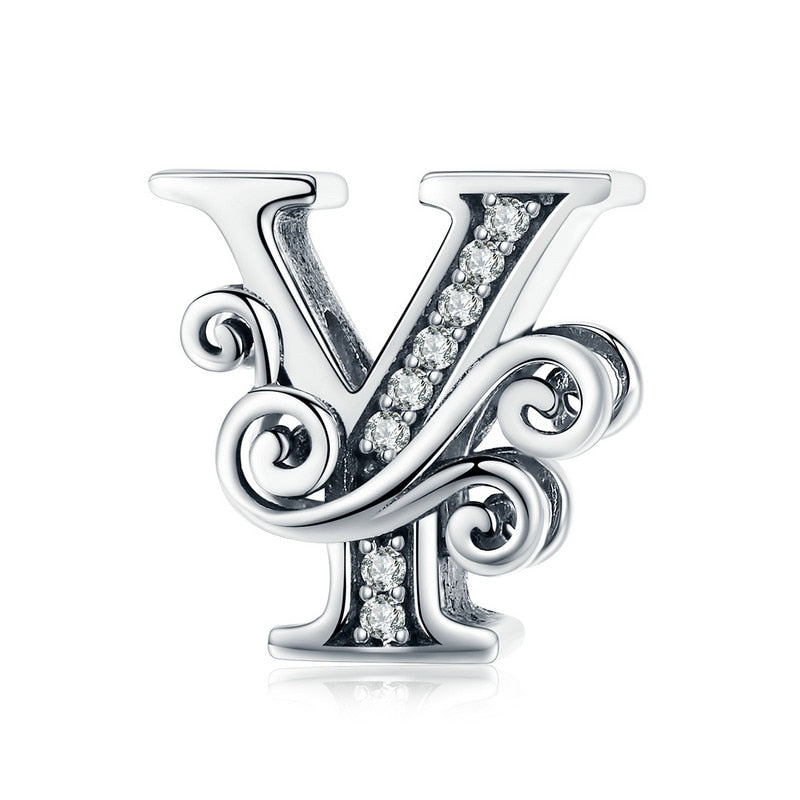 Sterling Silver Letter Vintage A to Z 26 Letter Charms - Charmadise