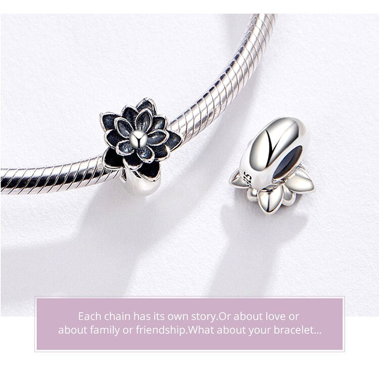 Black Lotus Flower Charm - Charmadise