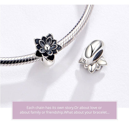 Black Lotus Flower Charm - Charmadise