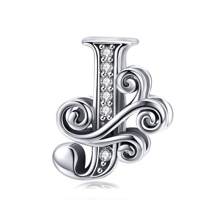 Sterling Silver Letter Vintage A to Z 26 Letter Charms - Charmadise