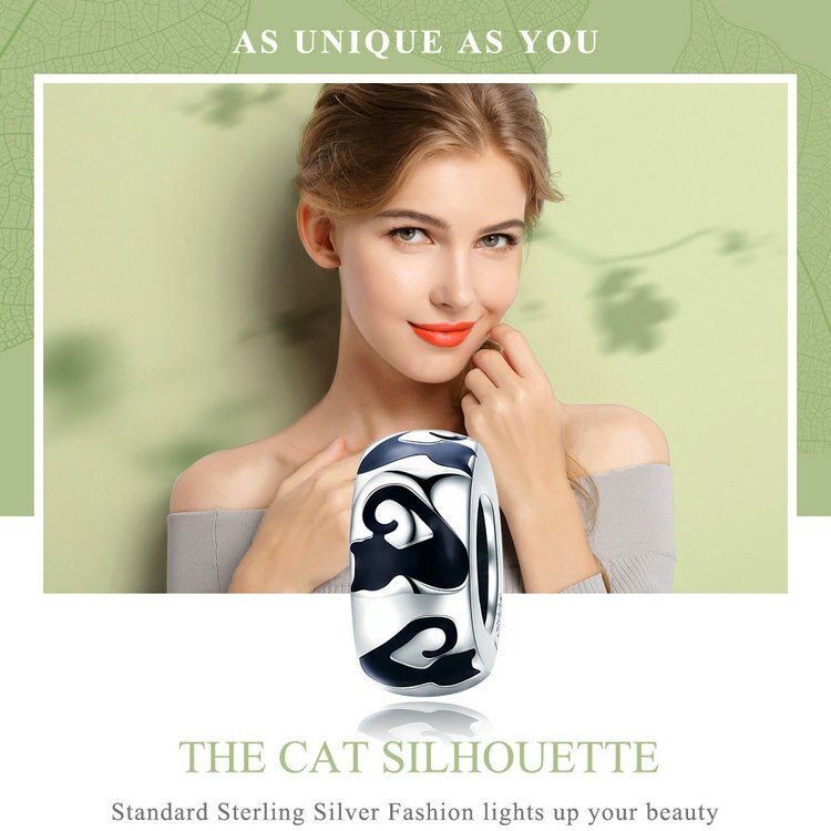 Stackable Cat Silhouette Spacer Beads