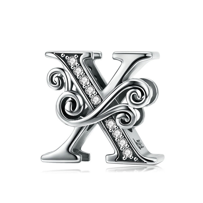 Sterling Silver Letter Vintage A to Z 26 Letter Charms - Charmadise