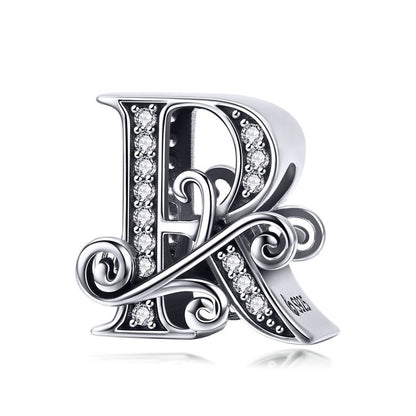 Sterling Silver Letter Vintage A to Z 26 Letter Charms - Charmadise