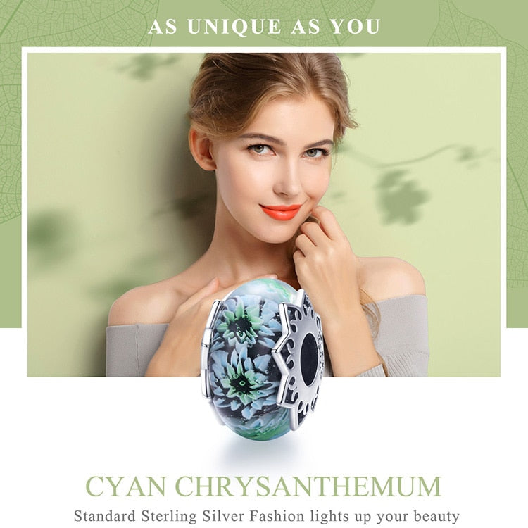 Chrysanthemum Flower European Glass Beads - Charmadise