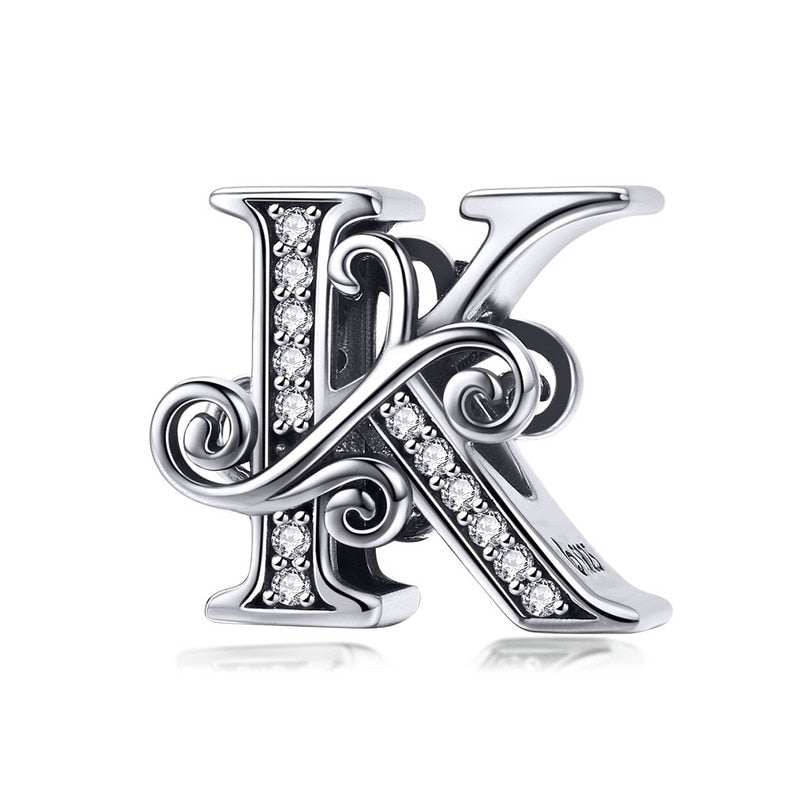 Sterling Silver Letter Vintage A to Z 26 Letter Charms - Charmadise