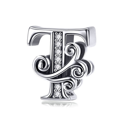 Sterling Silver Letter Vintage A to Z 26 Letter Charms - Charmadise