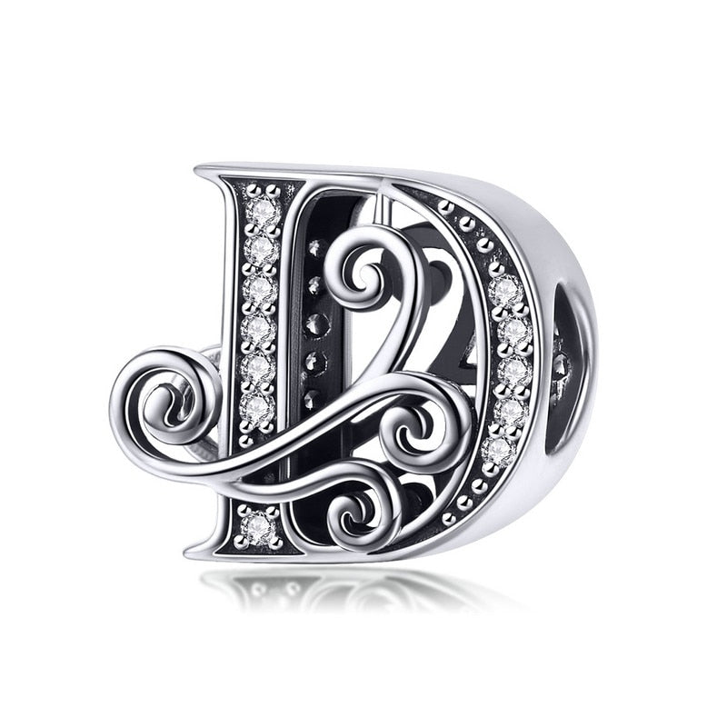 Sterling Silver Letter Vintage A to Z 26 Letter Charms - Charmadise