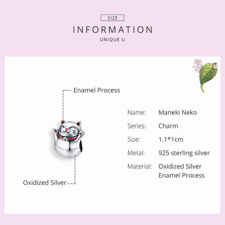 Lucky Guardian Maneki Neko Metal Beads