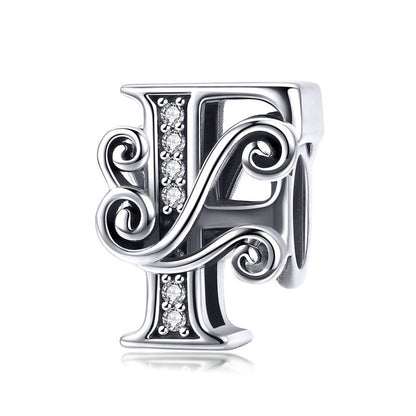 Sterling Silver Letter Vintage A to Z 26 Letter Charms - Charmadise