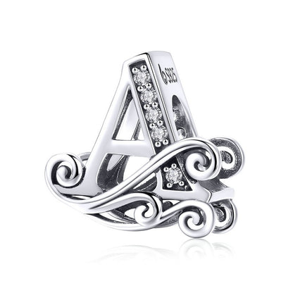 Sterling Silver Letter Vintage A to Z 26 Letter Charms - Charmadise