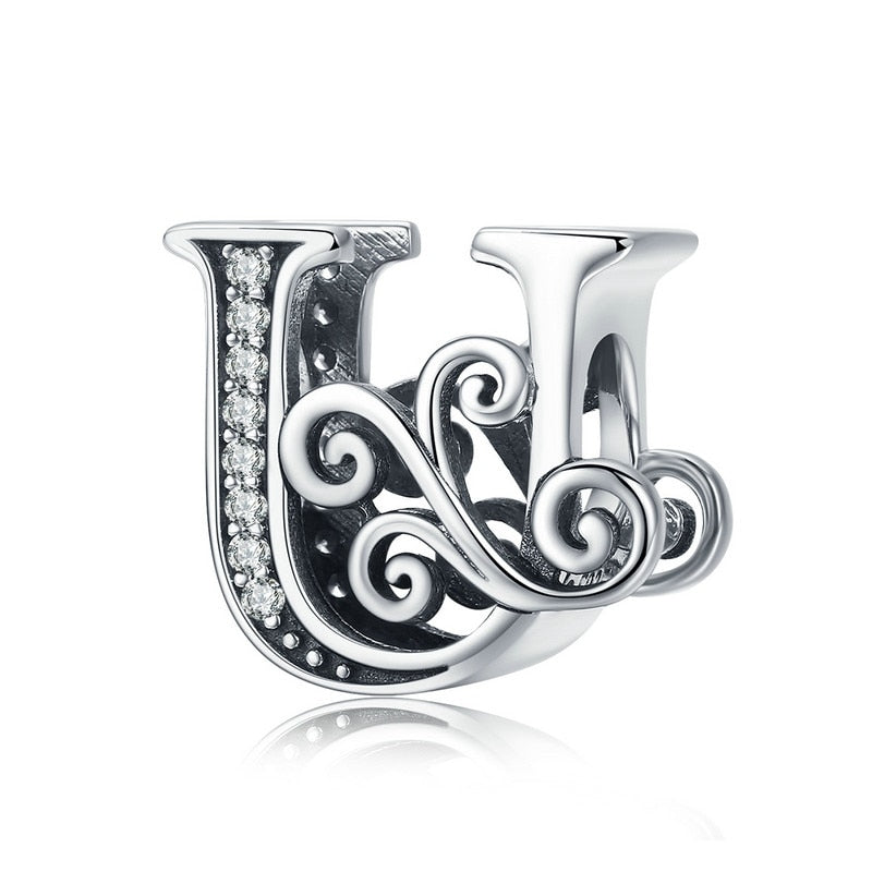 Sterling Silver Letter Vintage A to Z 26 Letter Charms - Charmadise