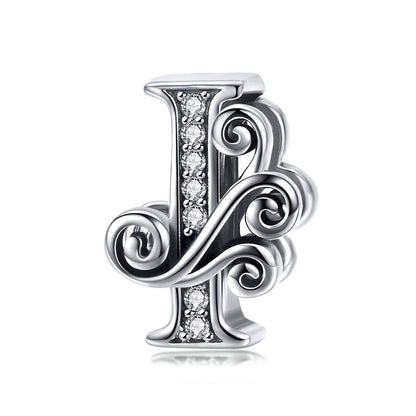 Sterling Silver Letter Vintage A to Z 26 Letter Charms - Charmadise