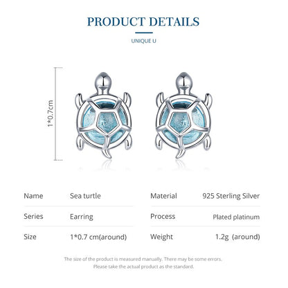 Ocean Blue Turtles Stud Earrings - Charmadise