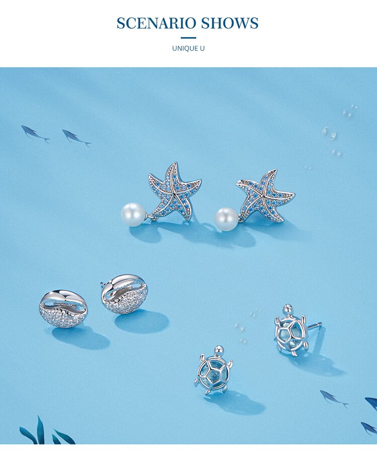 Ocean Blue Turtles Stud Earrings - Charmadise