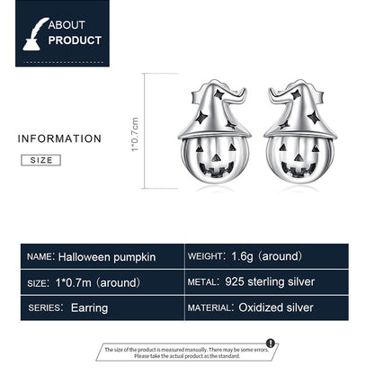 Witch Halloween Pumpkin Stud Earrings