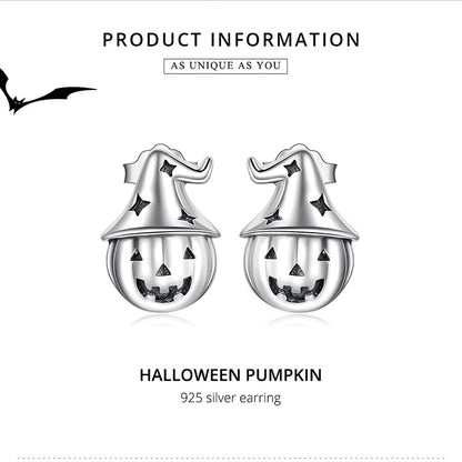 Witch Halloween Pumpkin Stud Earrings