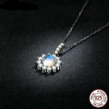 Dazzling Sunflower Moonstone Zircon Necklace - Charmadise