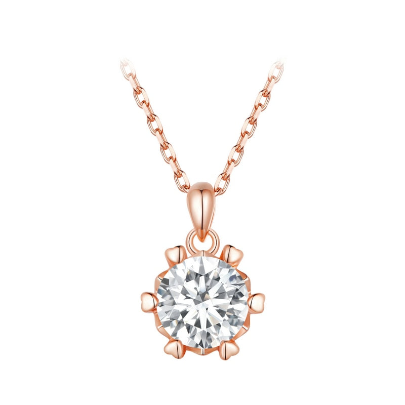 1 Carat Moissanite Pendant with Sterling Sliver Necklace (Silver | Gold | Rose Gold) - Charmadise