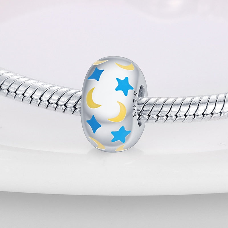 Stars & Moon Round Luminous Beads (Glows in the dark) - Charmadise