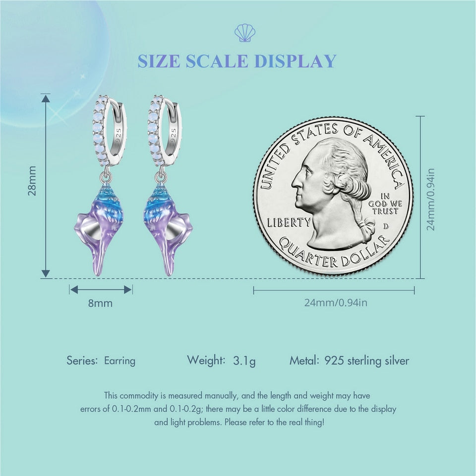 Dreamy Gradual Blue Conch Earrings - Charmadise