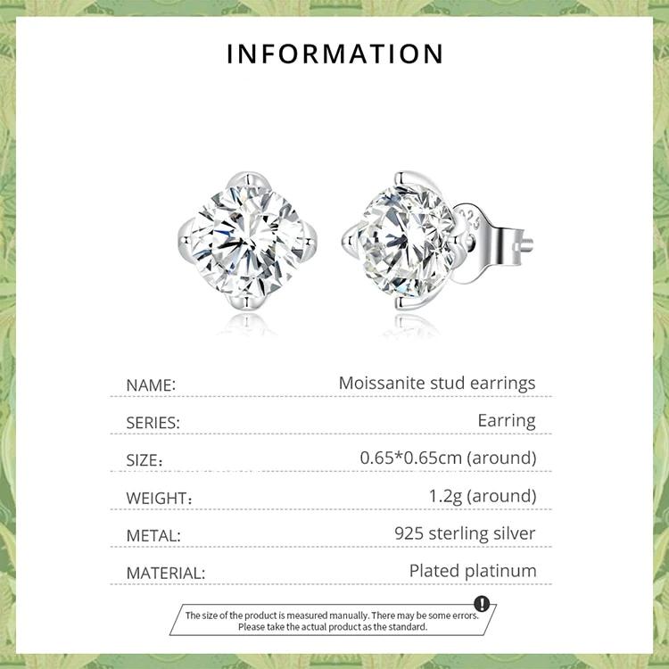 Dazzling Moissanite Stud Earrings (0.5CT | 1.0CT) - Charmadise