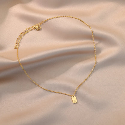 Petite Golden Monogram Charm Necklace (14k Gold Initial Necklace)