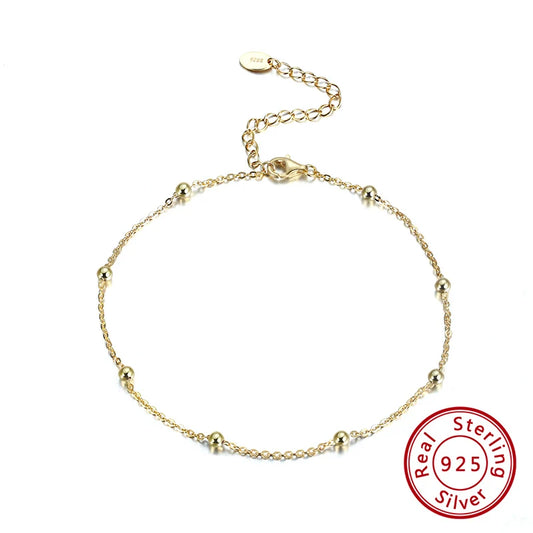 Gold Bead Chain Anklets