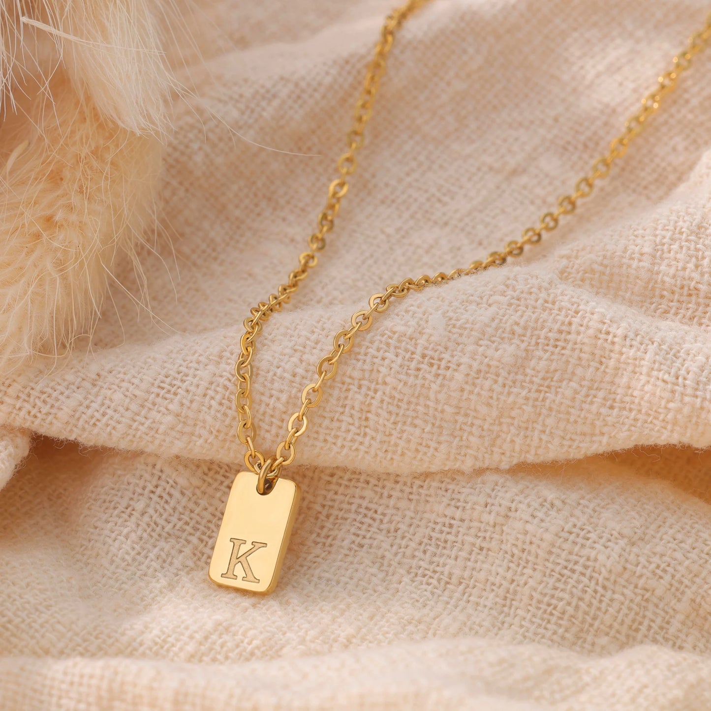 Petite Golden Monogram Charm Necklace (14k Gold Initial Necklace)