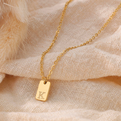 Petite Golden Monogram Charm Necklace (14k Gold Initial Necklace)