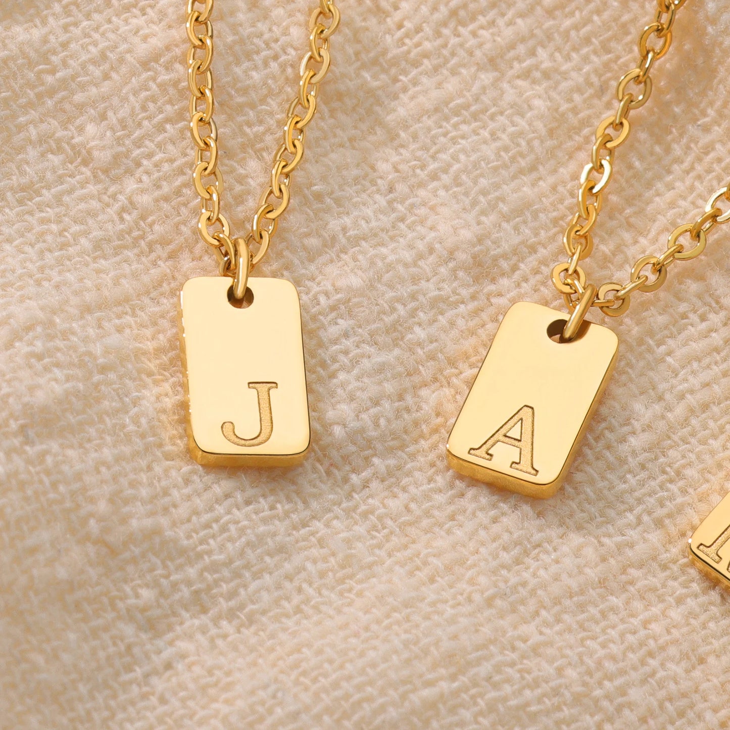 Petite Golden Monogram Charm Necklace (14k Gold Initial Necklace)