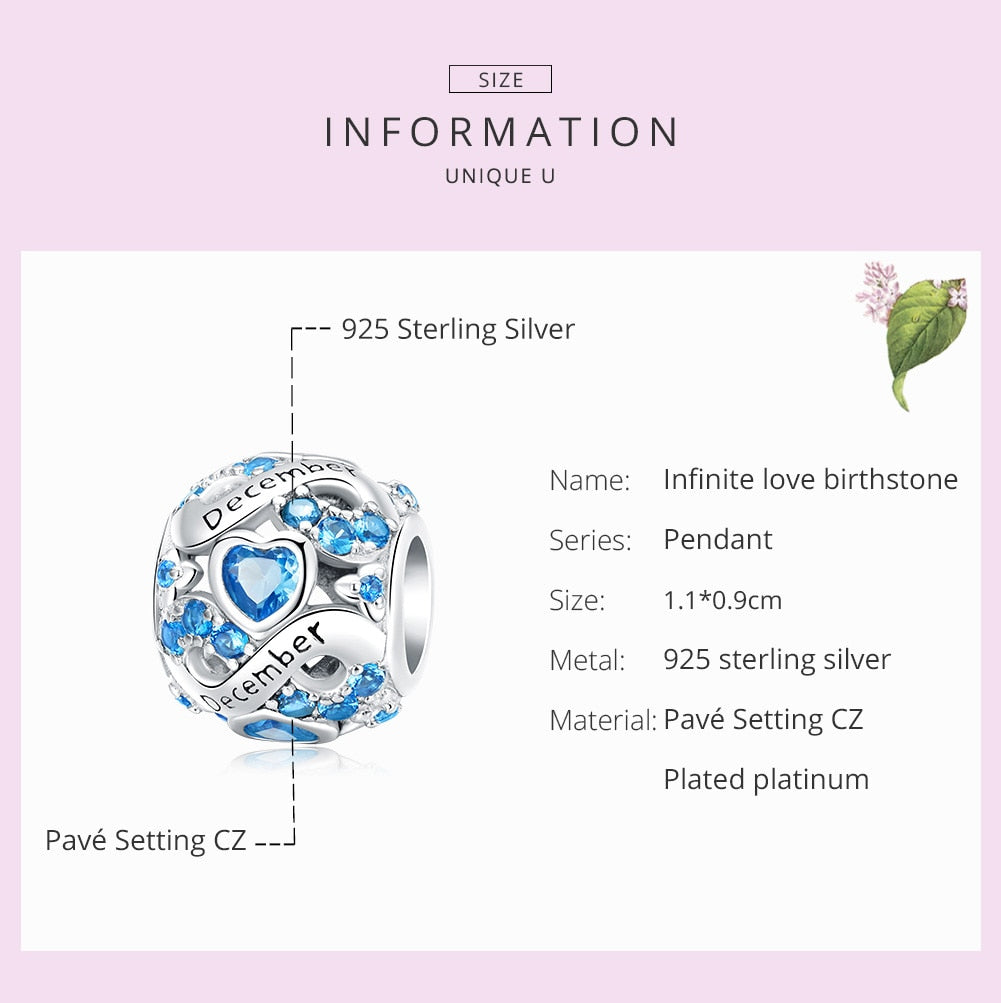 Infinite Love January Birthstone Bead Charm - Charmadise