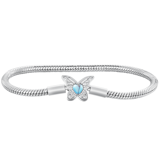 Moonstone Butterfly Chain Bracelet Bangle - Charmadise