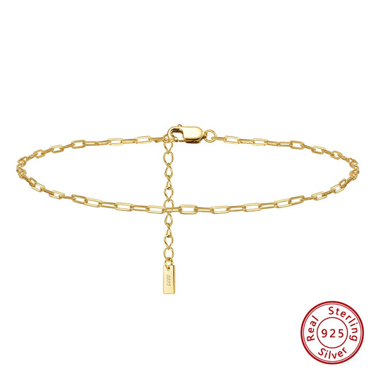 Paperclip Chain Anklets Gold