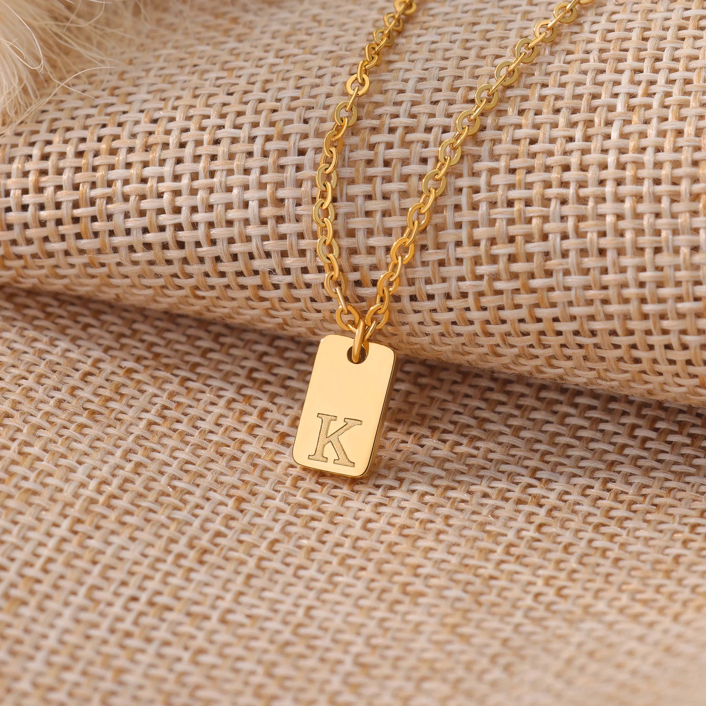 Petite Golden Monogram Charm Necklace (14k Gold Initial Necklace)