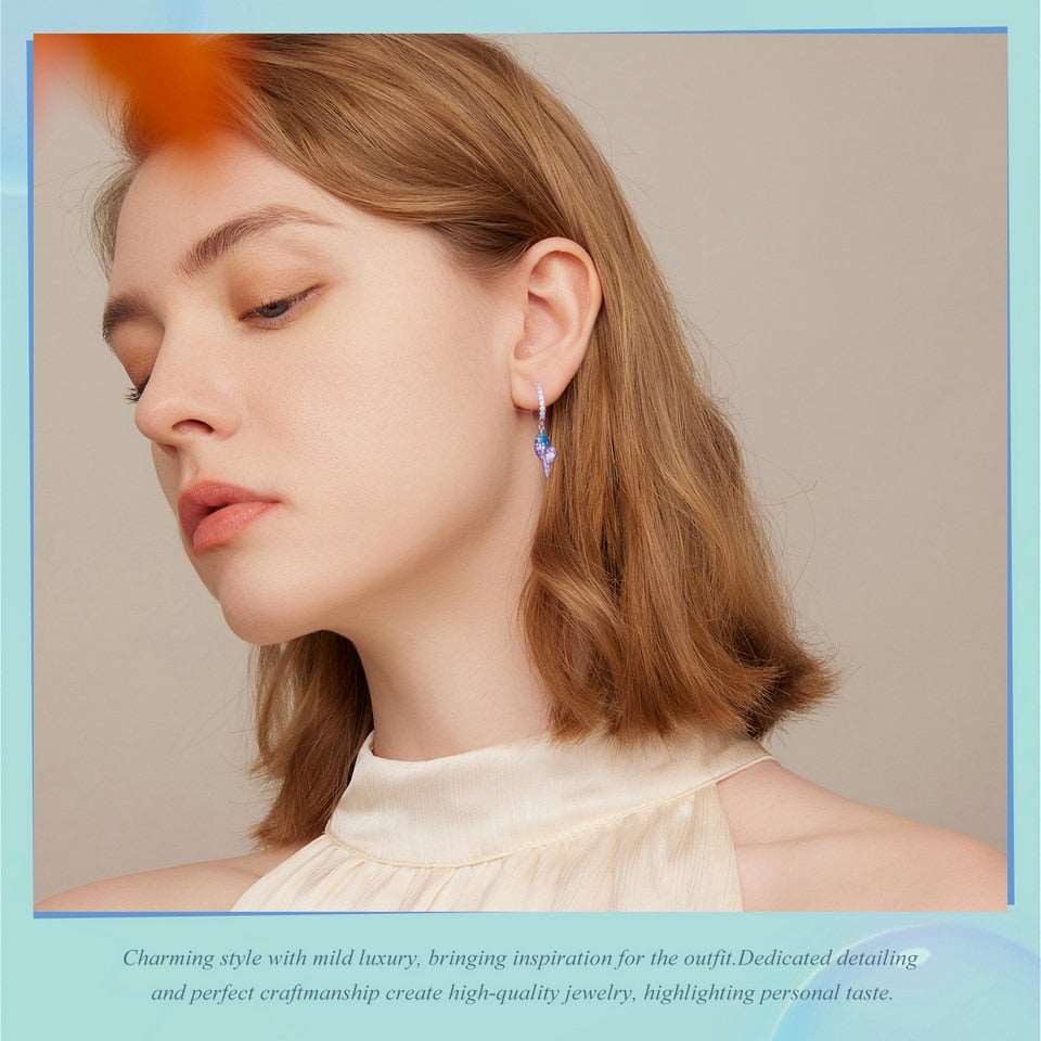 Dreamy Gradual Blue Conch Earrings - Charmadise