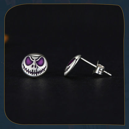 Luminous Halloween Skeleton Stud Earrings (925 Sterling Silver)