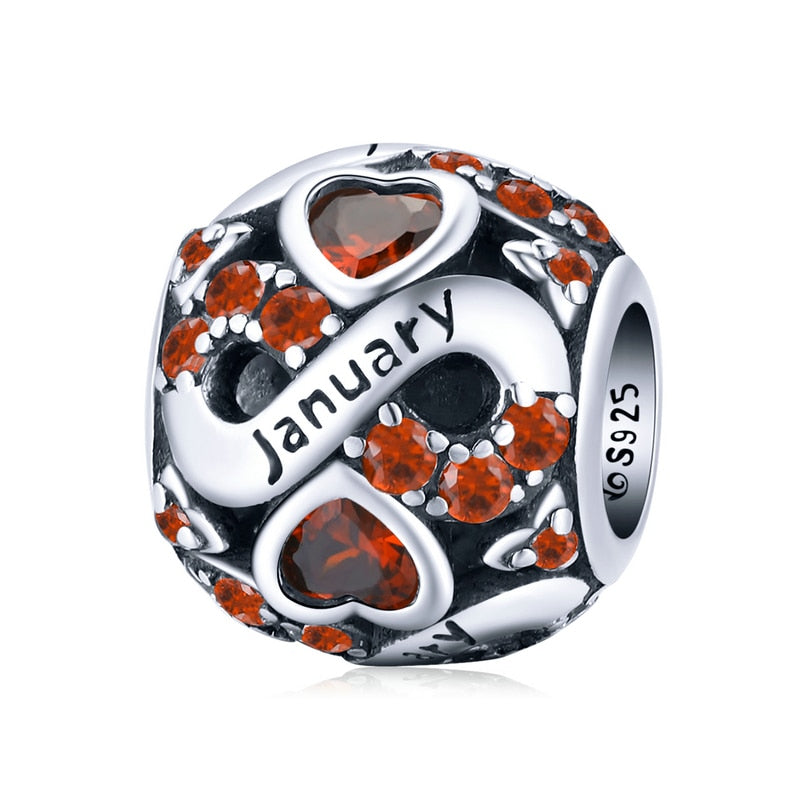 Infinite Love January Birthstone Bead Charm - Charmadise